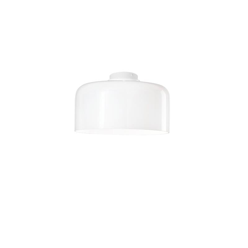 Plafonnier gibus en verre blanc 30 cm