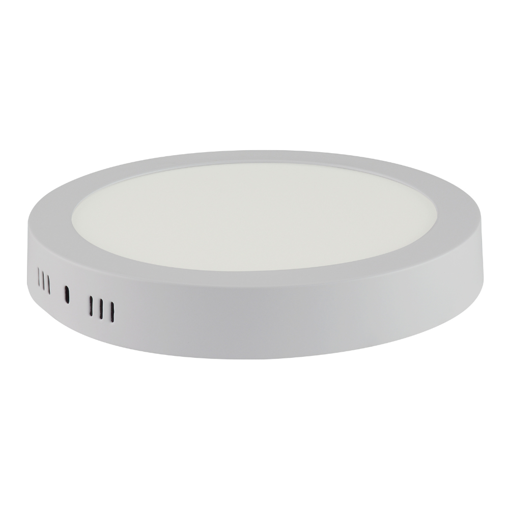 Plafonnier LED saillie rond blanc 18W (Eq. 144W) 3000K Diam. 210mm