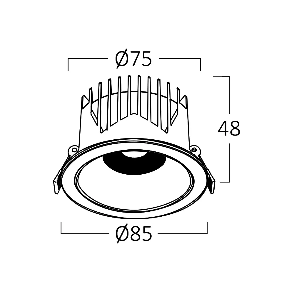 Spot LED Encastrable-Braytron-Noir-10W-3en1-IP20 – Image 6