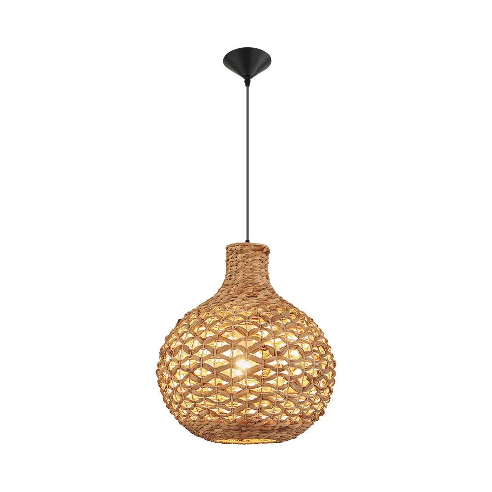 Suspension décorative 1xE27 23W IP20 – Design Rotin naturel